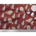 thumbnail image 3 of Soimoi Red Heavy Satin Fabric Bear & Tree Christmas Decor Fabric Printed Yard 54 Inch Wide, 3 of 3
