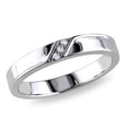 thumbnail image 1 of Miabella Diamond-Accent Sterling Silver Men's Band, 1 of 5