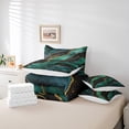 thumbnail image 5 of YST 7 Pcs Green Marble Comforter Set Queen, Gold Glitter Abstract Marbling Bed In A Bag With Flat Sheet And Fitted Sheet For Adults, Stone Pattern Fluid Bedding Set With Pillowcases & Shams, 5 of 5