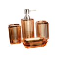 thumbnail image 4 of Abbracc 4x Bath Accessory Vanity Accessory Set Lotion Bottle Toilet Accessories Set Soap Light Brown, 4 of 9
