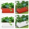 thumbnail image 3 of 3pcs Resin Rectangular Planting Pot Drainage Hole Vegetable Flower Planter Home Garden Plant Tray Yellow 50x21x14cm, 3 of 9