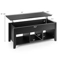 thumbnail image 3 of Gymax Table Basse à Plateau Relevable avec Compartiment de Rangement et Tablette Mobilier de Salon Noir, 3 of 10