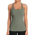 thumbnail image 1 of Charmo Women's Ribbed Camisole Workout Tank Tops with Built in Bra Basic Undershirt, 1 of 8