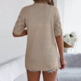thumbnail image 4 of Timegard Womens Summer Tops Short Sleeve Hollow out Cover up Boho Open Front Knitted Cardigan Beach Wear, 4 of 7