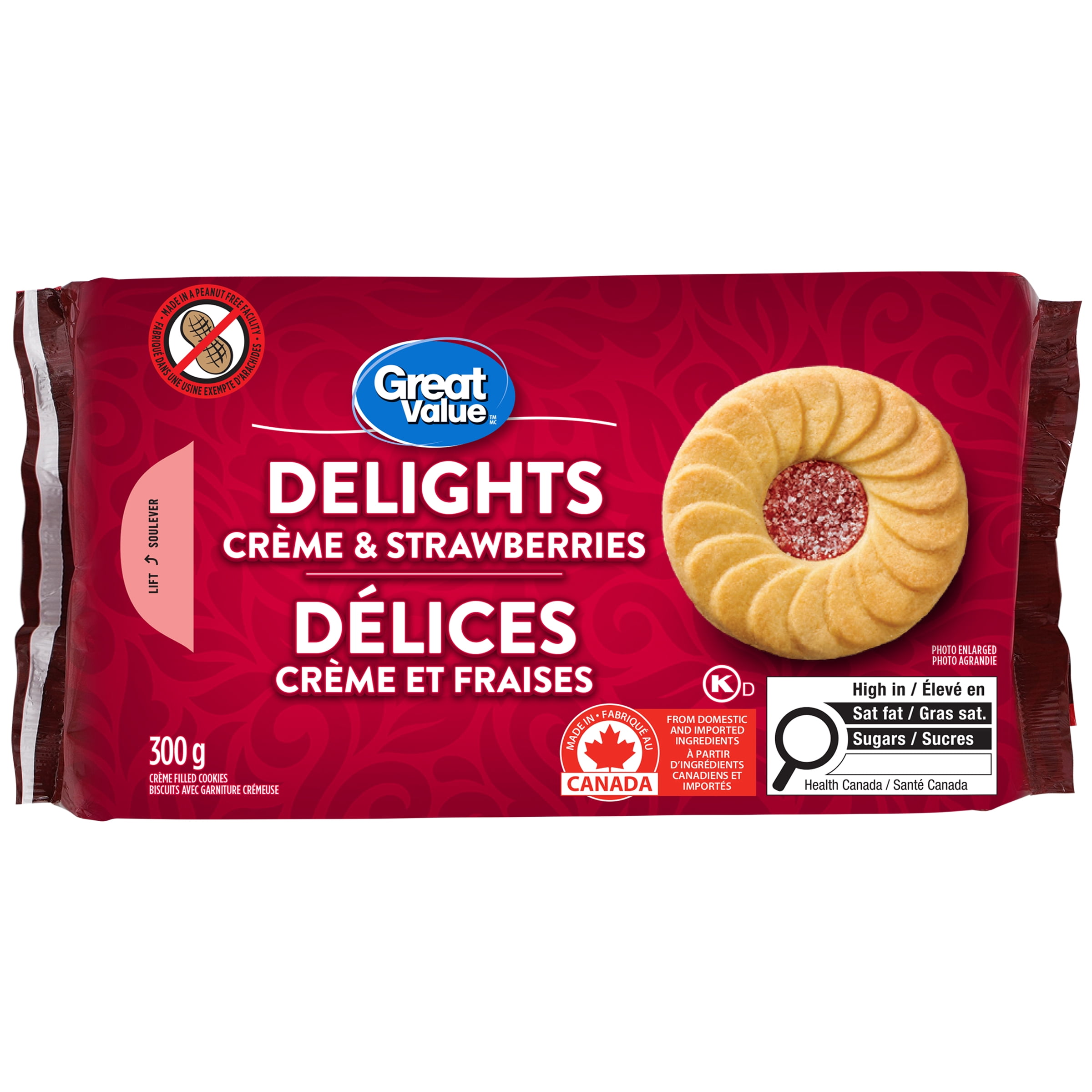 Great Value Delights Strawberry & Creme Cookies