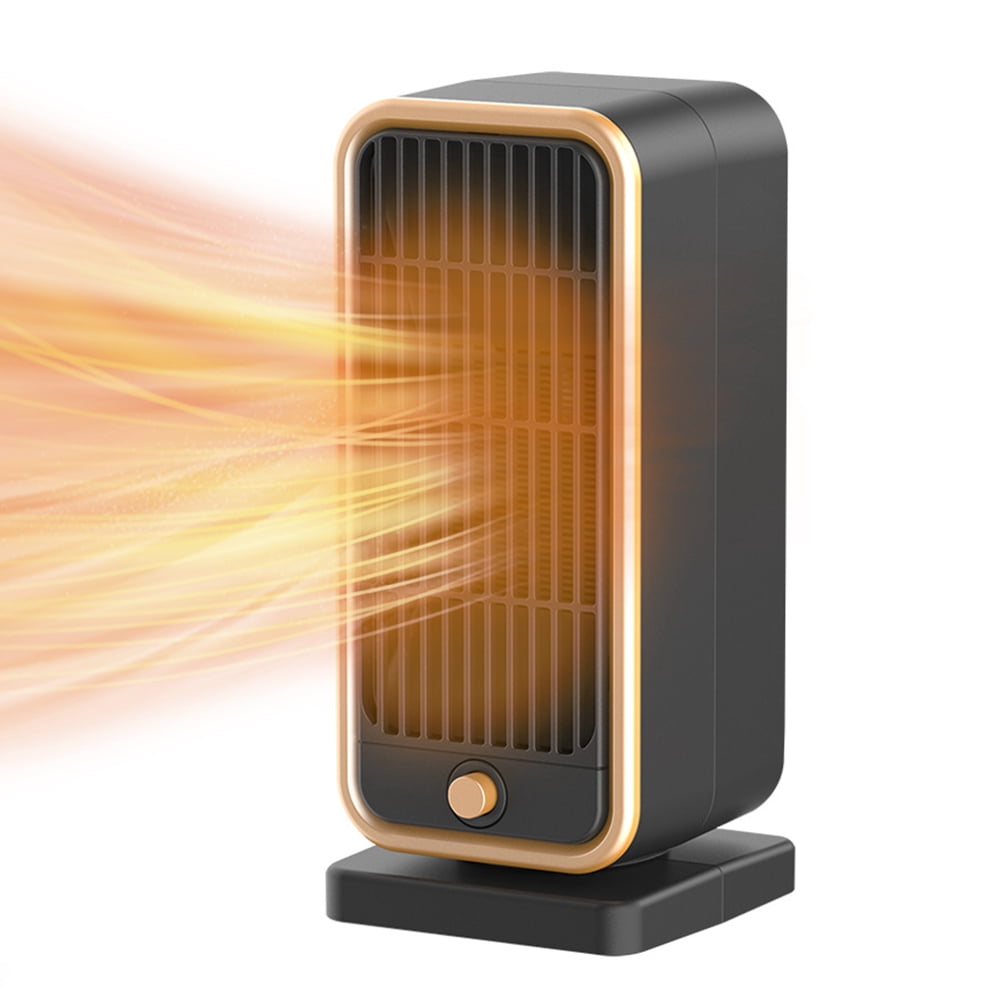 Space Heater 500W PTC Ceramic Low Noise Fast Heating Portable Heater Fan with 30 Degrees -Over and Overheat Protection for Bedroom Office Indoor Use Black