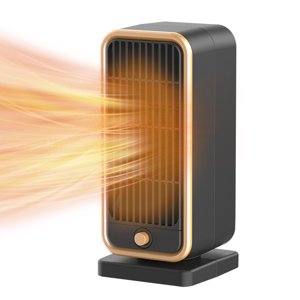 Space Chaudière 500W PTC Eventail de chauffage rapide à faible bruit en céramique avec 30 Degrés -Surchauffe et protection contre la surchauffe pour les chambres à coucher à usage intérieur Noir