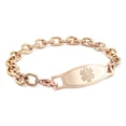 thumbnail image 1 of MedicEngraved Bracelet à Maillons Ton sur Ton en Acier Inoxydable 316L Médical ID 8 mm Or Rose avec Étiquette Médicale Embossée - Gravure Médicale Incluse, 1 of 7