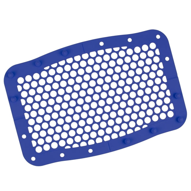 Dr. Brown's 100% Silicone Dishwasher Bag in blue, rectangular with circular perforations and snap closures, designed as a dishwasher accessory to securely hold baby bottle parts and small baby essentials during cleaning cycles.