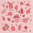thumbnail image 1 of Ahgly Tapis d'Intérieur Lavable en Machine Carré Transitionnel Rose Clair, 8 Pieds Carré, 1 of 7