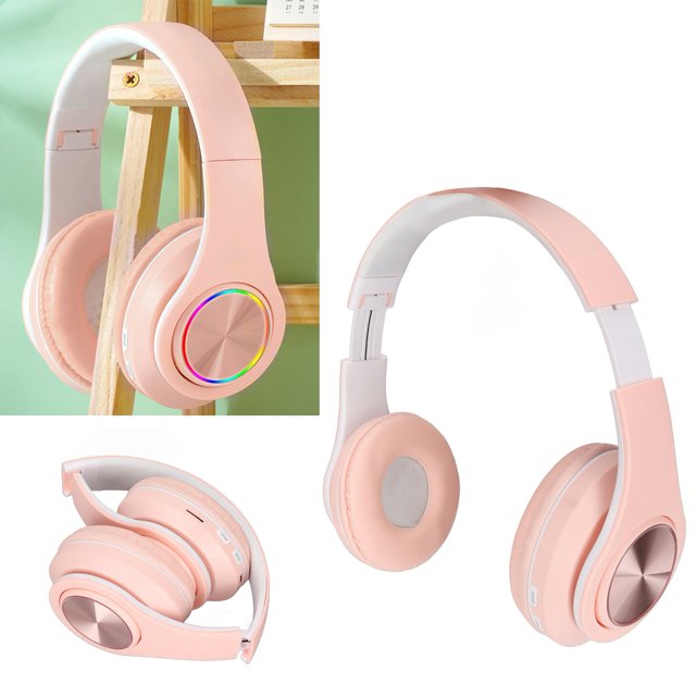 40mm Speaker Unit, Comfortable BT Headset with Colorful Light and Foldable Design, Enhance Your Gaming and Music Experience, Compatible with Phone, Laptop, Tablet