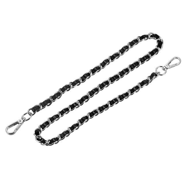 Unique Bargains Purse Chain Strap, 32' Purse Strap Shoulder Bag Replacement Strap, Black&Silver