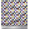 thumbnail image 1 of Soimoi Polyester Crepe Fabric Check & Brush Stroke Abstract Fabric Prints by Yard 42 Inch Wide, 1 of 3