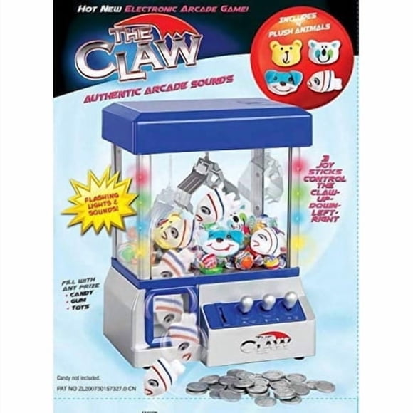 Claw Machine - Arcade Mini Toy Grabber Machine for Kids - Candy Machine- Retro Carnvial Music & Flashing Lights- Best Birthday Gift Game. Use Gumballs Candy Toys or Small Prizes (Blue)
