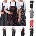 thumbnail image 4 of Adult Apron Striped Chef Waiter Apron Kitchen Cook With Pockets 2 Apron T3B9, 4 of 9