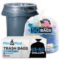 thumbnail image 1 of Clear Trash Bags, 55-60 Gallon, 50 Count, 1 of 6