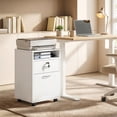 thumbnail image 2 of HOMCOM 24" Rolling Documents File Storage Cabinet Printer for Home Office, 2 of 10