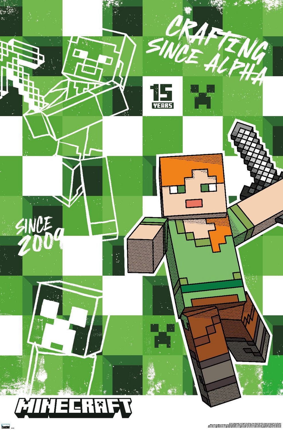Minecraft: 15th Anniversary - Crafting Since Alpha Wall Poster, 22.375" x 34"
