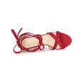 thumbnail image 4 of BLISSFUL STEP Sandales à Talon Bloc Transparent en Velours à Lacets pour Femme Rouge (Taille 8,5), 4 of 7