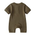 thumbnail image 4 of AherBiu Newborn Onesie Short Sleeve Jumpsuit Baby Clothes Ribbed Button Crewneck Summer Short Rompers Overalls, 4 of 7