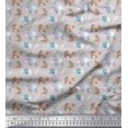 thumbnail image 1 of Soimoi Gray Rayon Fabric Bear Animal Print Fabric by the Yard 56 Inch Wide, 1 of 3