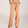 thumbnail image 2 of FNFYFH Clearance Women's Linen Pants for Summer Breathable Solid Color, 2 of 9