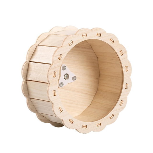 lionlar Accessoires de Cage de Roue de Course en Bois pour Hamster, Rouleau Roulant Silencieux, Hamster 19 cm. une Roue en Bois pour Hamster avec un Bord Festonné, Fabriquée en Bois et Métal de Haute Qualité. la Roue Présente une Grand Piste de Course et un Roulement Silencieux pour un Fonctionnement Silencieux. Convient aux Petits Animaux comme les hamsters, les Gerbilles et les Hérissons. la Roue Est Légère et Facile à Ranger, Ce Qui en Fait un Ajout Idéal aux cages pour Petits Animaux.