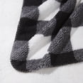thumbnail image 2 of HOMETRENDS Black Checker Faux Shearling Blanket, Twin, 2 of 4