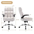 thumbnail image 2 of Gymax Chaise de Bureau Haute Dossier Grande Taille Réglable Pivotante avec Accoudoirs Relevables Beige, 2 of 10