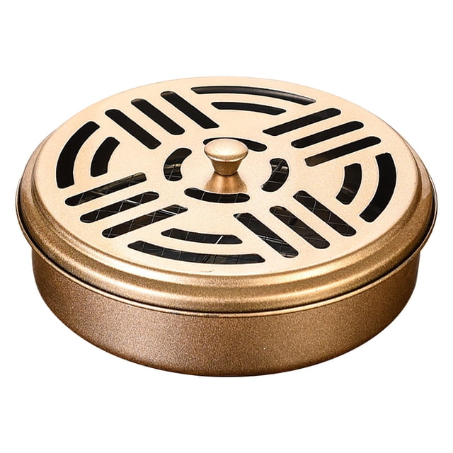 Yhmxh Home Essentials Home Appliances Classical Design Portable Mosquito Coil Box Iron Case With Lid Coil Holder