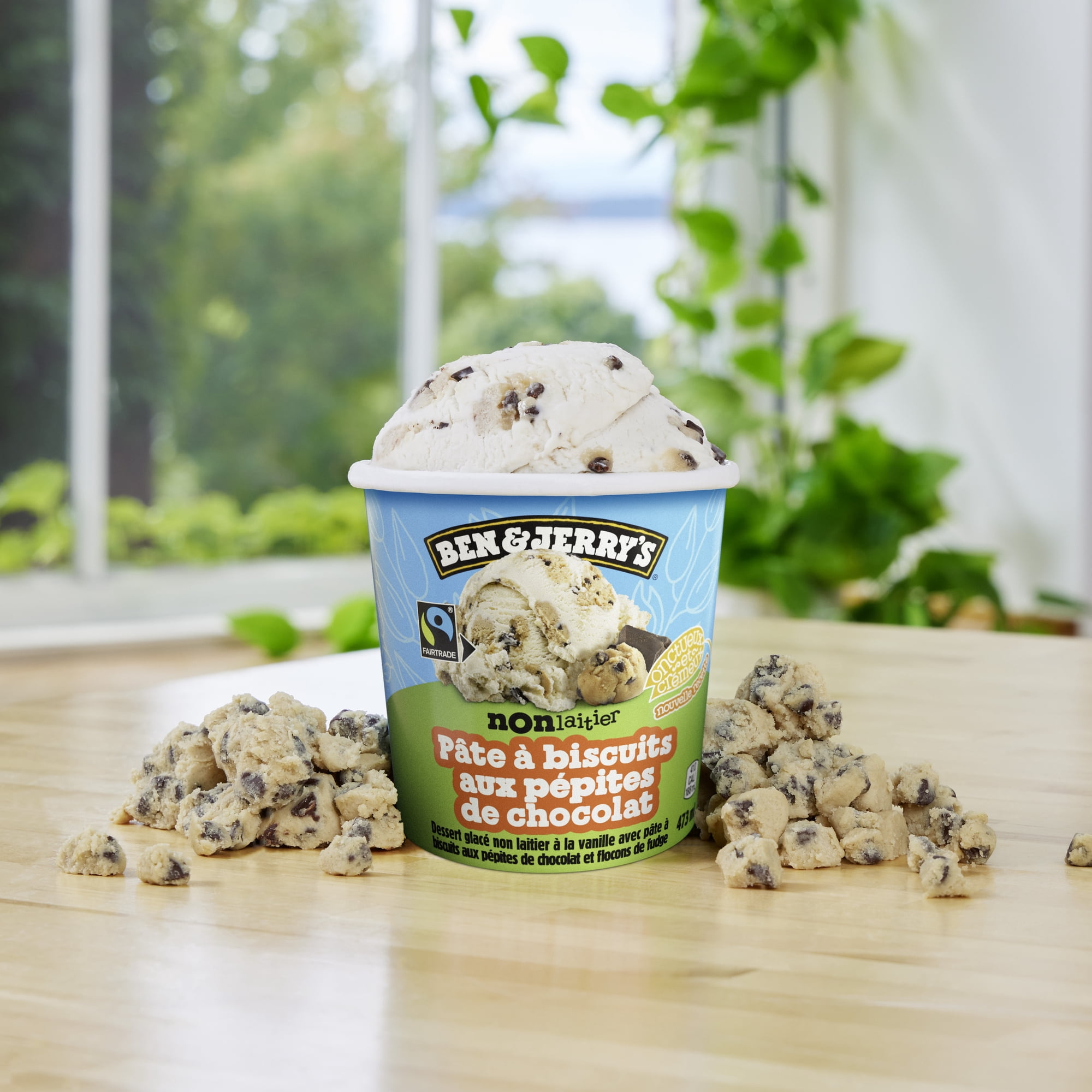 Ben & Jerry's Dessert Glacé Non Laitier à la Pâte à Biscuit aux Brisures de Chocolat 473 ml