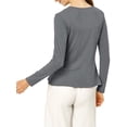 thumbnail image 3 of INSPIRE CHIC Women's Tie Front Long Sleeve Ruffled Hem Open Front Knit Cardigan S Grey, 3 of 8