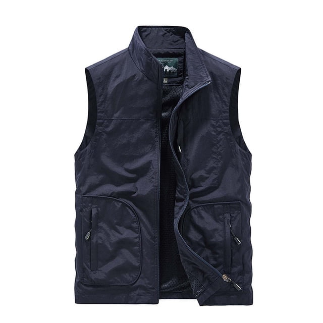 LOVZFMLL Jackets for Men's Work Clothes Jacket Solid Color Stand Collar Multiple Pockets Outdoor Sports Photography Coat