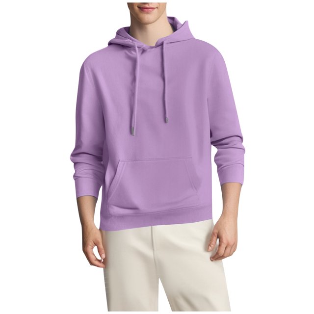 AherBiu Hoodies For Men Fleece Lined Drawstring Sweatshirts With Pockets Fall Winter Warm Solid Color Casual Workout Pullovers