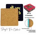 thumbnail image 4 of Inkdotpot Set of 6 Drink Coasters DecorativeNon,SlipCork Base4-inch Square PrintedCoastersEasy Clean- Quotes, 4 of 8