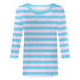 thumbnail image 3 of Hauts pour Femmes Chemises Mi-Longues Manches Trois Quarts Chemises Graphiques T-Shirts T-Shirts Décontractés Hauts Tunique à Col Rond Femmes Haut Chemises à Manches Longues Course Chemise à Manches Longues Femmes Courte Femmes Ample, 3 of 3