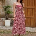 thumbnail image 1 of Ovzne Robes pour Femmes Robe Femme Mode pour Femmes Décontractée Aguichant à Plis Imprimée d'Été Camisole Sans Manches Robe de Printemps Robe Imprimée Liquidation, 1 of 7