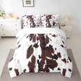 thumbnail image 2 of YST 7Pcs Cow Print Comforter Sets King Size For Boys Girls Brown Cowhide Comforter Set Bed In A Bag(1 Comforter, 1 Flat Sheet 1 Fitted Sheet 2 Pillowcases And 2 Throw Pillow Covers), 2 of 4