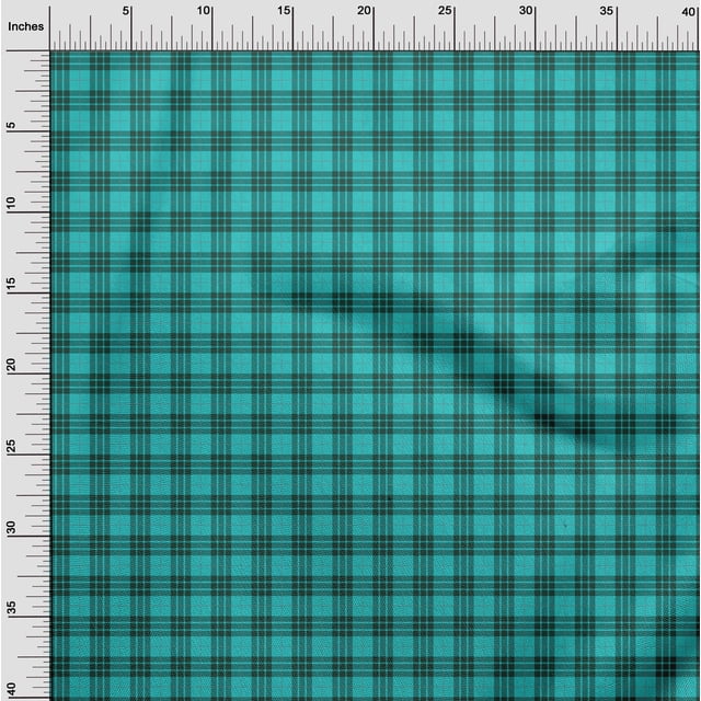 oneOone Cotton Flex Fabric Tartan Check Printed Fabric 1 Yard 40 Inch Wide