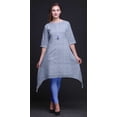 thumbnail image 4 of Bimba Hauts à Imprimé Floral de Marguerites Bleues pour Femmes Kurti Asymétrique Robe d'Été pour Filles XXX-Large, 4 of 6