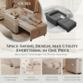 thumbnail image 4 of AECOJOY 38" 3-in-1 Sleeper Chair Bed with Adjustable Backrest, Beige, 4 of 9