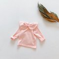 thumbnail image 2 of MeetoTime Haut à Manches Longues Col Rond pour Bébé Automne Hiver Couleur Unie pour Filles 0-18 Mois, 2 of 3