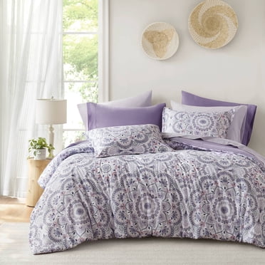 Regency Heights Ensemble de Couette Format Grand, Ensemble de Lit 9 Pcs Grand, Ensemble de Literie Violet avec Couette, Draps Plats, Draps-Housses avec Poches Latérales
