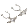 thumbnail image 4 of KLKCMS 1 Pair Angel Wing Heart Dangle U Shape Nipple Non Piercing Body Jewelry White, 4 of 9