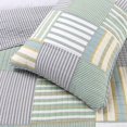 thumbnail image 3 of Comforter Set Queen Size  3-Piece Coverlet Set for Night Sleep  Bedding Quilt with Green Yellow Blue Plaid Striped Real Patchwork, 3 of 4