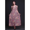 thumbnail image 3 of Bimba Robe Maxi à Bretelles Spaghetti Sans Manches pour Femmes en Rayonne à Imprimé Floral, Coupe Évasée - X-Grand, 3 of 5