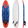 thumbnail image 1 of Gymax 6ft Surfing Body Board  w/ 3 Removable Fins Safety Leash Red, 1 of 10