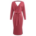 thumbnail image 4 of QIPOPIQ Robes pour Femmes pour Invitée de Mariage Fête Manches Courtes Nouvelle Robe d'Automne et d'Hiver d'Été Aguichant à Col en V à Nouer Robes à Manches Longues Offres 2023, 4 of 8