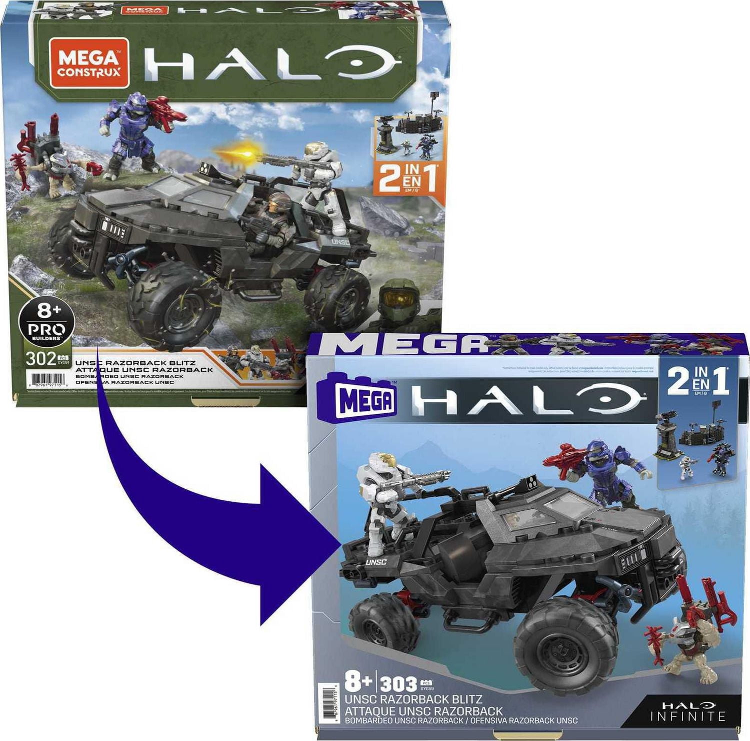 Mega Halo Infinite Coffret Attaque du Razorback UNSC - 302 Blocs