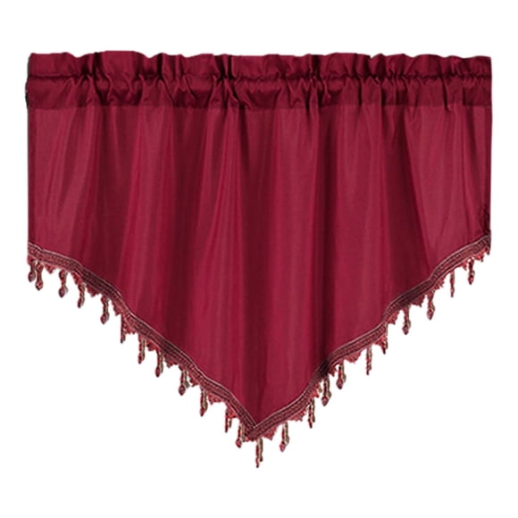 Curtains Short Curtains Solid Color Curtains Triangular Curtains Household Curtains Small Curtains Through Rod Curtains